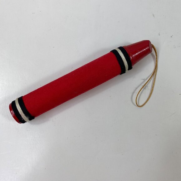 Ornamet Set Red Green White Tartan Plaid Mini Teddy Bear Bow Red Crayon - Picture 9 of 13